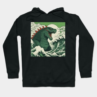 Godzilla King of the Monsters Rides The Great Wave Hoodie